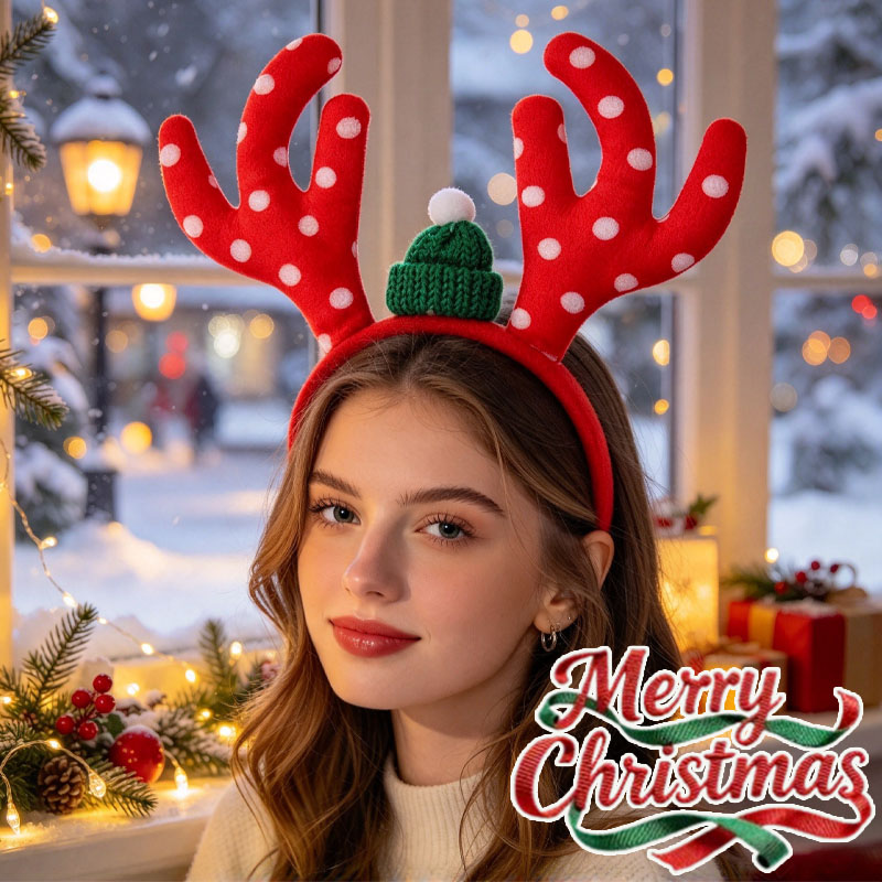 Reindeer Antlers Headband - 1-5 ชิ้น ที่คาดผมเขากวางเรนเดียร์คริสต์มาส ซานต้า ต้นไม้ ของตกแต่งงานปาร์ตี้
