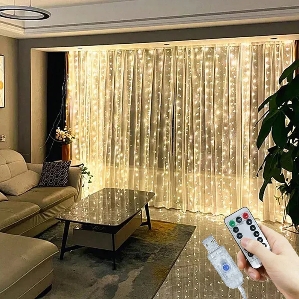 ไฟประดับ LED แบบสายม่าน ไฟคริส - Led Fairy String Lights บทวิจารณ์และราคา