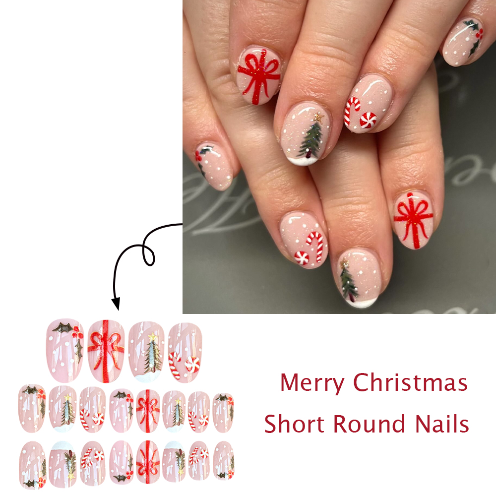 เล็บปลอมแบบกดติด ทรงกลมสั้น ลา - Christmas Tree Artificial บทวิจารณ์และราคา